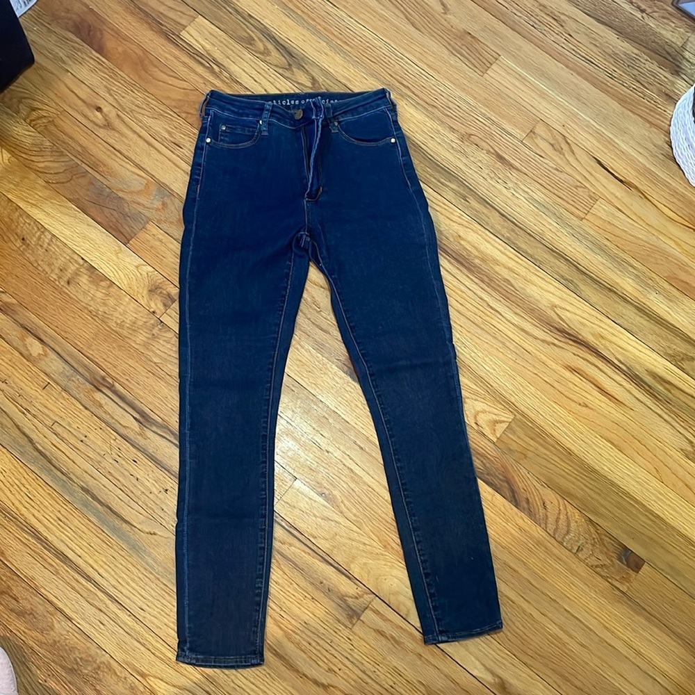 Dark wash skinny jeans